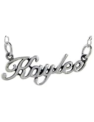 Sterling Silver KAYLEE Name Necklace 3/8 inch, 17 inches long