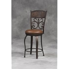 Click here to buy Carved Crown Back Metal Bar Stool .