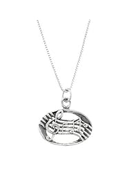 Sterling Silver One Sided Music Measure Necklace