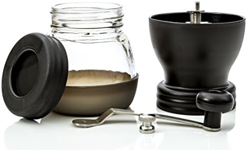 Morning Ground Manual Coffee Grinder with Lid and Cleaning Brush - Premium Burr Grinder for Coffee Lovers