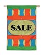 Open / Sale Sign with 3 Parts Regular Size Applique Flag