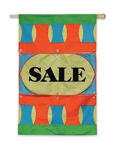 Open / Sale Sign with 3 Parts Regular Size Applique Flag