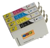 Epson Compatible T0715 (T711-T714) Full Set of High Yield (19ml) Black/Cyan/Magenta/Yellow Ink Cartridges for Epson Stylus D78 D92 D120 DX4000 DX4050 DX4400 DX4450 DX5000 DX5050 DX6000 DX6050 DX7000F DX7400 DX7450 DX8400 DX8450 DX9400P S20 SX100/SX105 SX200 SX205 SX400 SX405 SX600FW Office B40W BX300F BX600FW by King of Flash