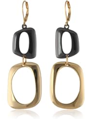 T Tahari "Essentials" Gold Colored Link Double Link Drop Earrings