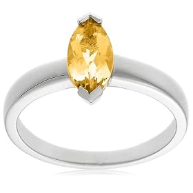 Buy Sterling Silver 10x5mm Marquis Citrine Ring by Amazon.com Collection