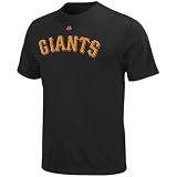 MLB Majestic San Francisco Giants Commemorative Gold Program Wordmark T-shirt - Black (Small)