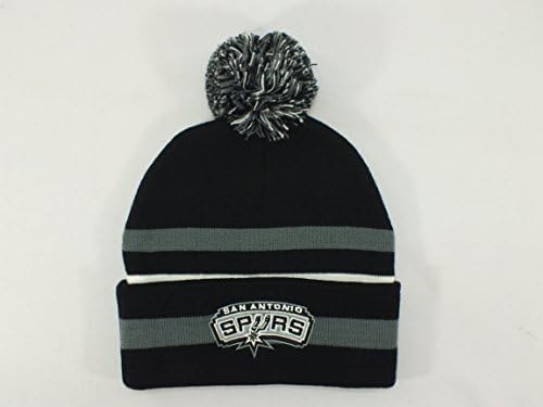 San Antonio Spurs Nba CUFFED KNITTED BEANIE with pom pom top NEW