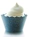 Glitter Navy Blue Cupcake Wrapper - Set of 12 - Glittery Elegant Decorations for Cup Cake Party Favo