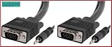 PTC 15 ft Premium VGA / SVGA / UXGA w/AUDIO Monitor or Projector Cable - UL Listed Double Shielded Coaxial Type to Support Extra High Video Resolution