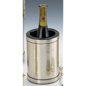 Kraftware 76878 Mylar Brushed Champagne Deluxe Wine Chiller with Bands by Kraftware