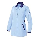 アイトス 長袖サマースモック(春夏用)  AZ-5327  007 サックス×ネイビー   Lサイズ