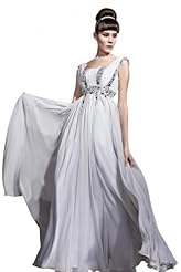 A-line Square Neck Sleeveless Chiffon Sequined Belted Beaded Cocktail Floor Length Evening Dress/Homecoming Dress/Pageant Dress/Prom Dress/Party Dress/Wedding Dress 