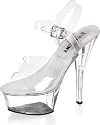 Women's Brook-208, 6" Heel Platform Slip-On With Ankle Strap Sandal