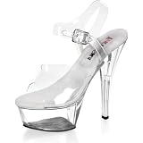 Brook-208 Clear Platform Sandal With Adjustable Ankle Strap and Spike Heel at All Sexy Shoes