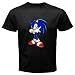 Black T-Shirt of Sonic the Hedgehog showing Okay Sign