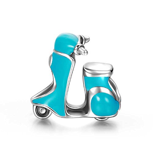 Soufeel Blue Motorcycle Charm 925 Sterling Silver