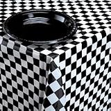 Black and White Checker Plastic Banquet Tablecloth 54