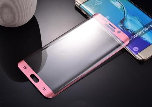 Full Cover Tempered Glass Curved Screen Protector For Samsung Galaxy S6 edge pink