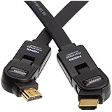 AmazonBasics High-Speed HDMI Cable with Ethernet - Flat Cable With Swivel Connectors