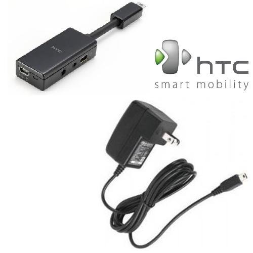 HTC Multifunction All-in-one Audio Adapter & OEM Home/WALL Charger for HTC Smt5800 / Quickfire / G1 Android Google Phone / Jasjam Hermes / Tytn Ii (Kaiser) / Wing P4350 Herald / S710(vox) / P4000 / Ppc6800 / Vx6800 / Mogul / 5800 Fusion / Tytn Ii (Kaiser) / Tilt 8925 / Fuze Touch PRO / Touch PRO / Touch Vx6900 / Touch Cruise(polaris) / Touch Dual / Touch Diamond / Shadow / S730 / S720 / Dash S620 S621 / 2125 / Tytn 8525 / Sp5m / HTC Tornado / MDA 2 Mini JAM / MDA Compact / Magician / K-jam / MDA / 8100 / 8125 / Wizard (All Carriers Including T-mobile, Verizon Wireless, Sprint, At&t , Alltel, Tracfone, Us Cellular, Metropcs, Virgin Mobile, Cricket & Qwest)