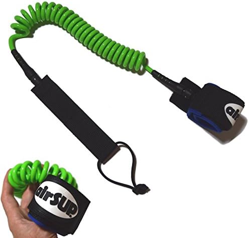 airSUP 8' Leash Cord for Stand Up Paddle and SUP, ankle Attachment 8 foot x 8mm Coil