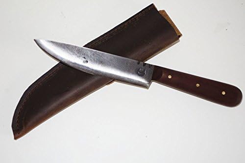 Custom-made Drop Point Knife & Sheath,Black Walnut Handle Blacksmith Jeff White