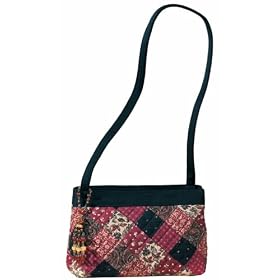 Midnight Rouge Double Zip Quilted Handbag