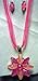 Mother Of Pearl Pink Flower Jewelry set title=