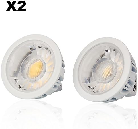 PHONECT COB MR16 LED Spotlight 7W (50W Halogen Bulbs Equivalent) LED Bulb Base Warm White 3000K 40° Beam Angle 420lm Recessed Lighting, 2-Pack