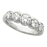 14K White Gold Diamond Five Stone Anniversary Band 1.00 Ct. 41VgXG1QttL. SL160 14K White Gold Diamond Five Stone Anniversary Band 1.00 Ct.
