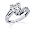 0.50 Ct Heart Shaped Diamond Swirl Engagement Ring 14K VS2-F EGL