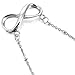 INBLUE Women's Stainless Steel Pendant Necklace Silver Tone Infinity Symbol Love 19 Inch Chain