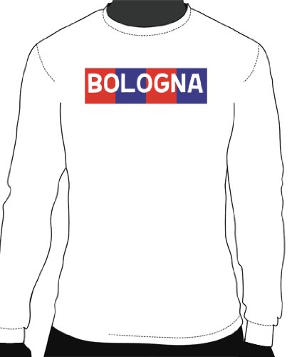 Bologna F.C. 1909 Basic Logo Long Sleeve Tee, Adult Medium - White