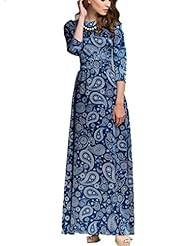 Round Neck Cotton Long Sleeves General Print  Dress