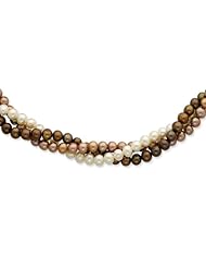 Sterling Silver 5-5.5mm Fw Cultured Potato Pearl W/2in Ext. Necklace