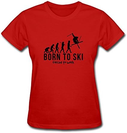 Sale Custome Womens Freestyle Skier Evolution Born Ski Fo Shirt Large Red