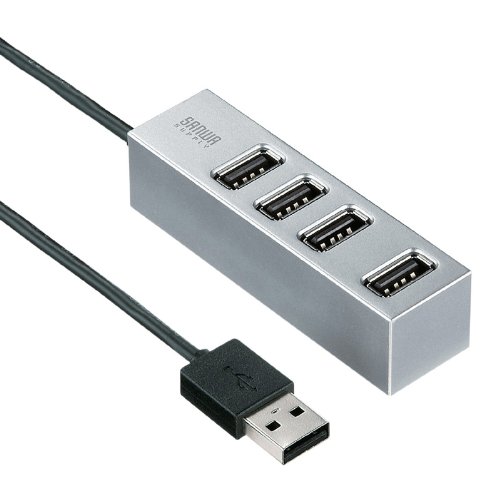 SANWA SUPPLY USB-HUB253SV 磁石付き4ポートUSB2.0ハブ(シルバー)