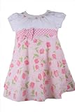 BT Kids Pink Gingham Floral Print Dress