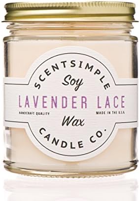Lavender Lace Scented Soy Wax Candle by ScentSimple Candle Co.