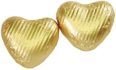 Small Chocolate Hearts - Matt Gold Foil Wrapped pack of 20