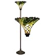Green Leaf-Accented Torchiere Lamp