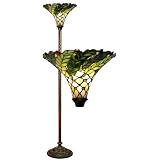 Green Leaf-Accented Torchiere Lamp