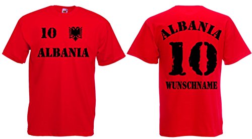 Albanien Trikot mit Wunschname und Wunschnummer EM 2016|rot-L