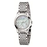Gucci Women`s YA126504 G Timeless Diamond Marker White MOP Dial Watch