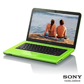 Sony VAIO VPC-CA2C5E 35,5 cm (14 inches) Notebook, Intel CoreTM i5-2410M, 2.30GHz processor, 4 GB SDRAM, 500GB HDD, DVD drive, Win 7 Home Premium, Green- special edition