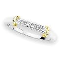 14K Two Tone Gold 1/10 ct. Princess Cut Diamond Wedding Band