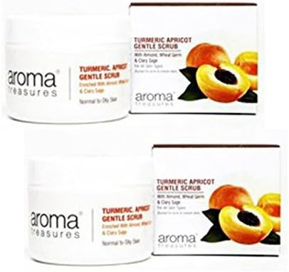 2 x Aroma Treasures Turmeric Apricot Gentle Scrub (50 Gm) - - "Shipping by FedEx"