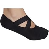 Lupo Women's Essential No Slip Crossover Yoga Pilates Socks