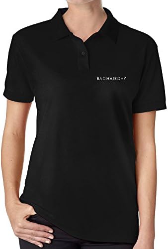 Women's Bad Hair Day Platinum Logo Polo Shirt Black