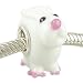 White Easter Bunny Rabbit 3-D Lampwork Glass Bead on Sterling Silver Solid Core fits European Charm 